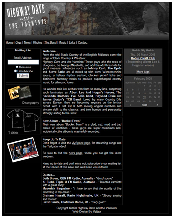 Highway Dave and The Varmints New Website